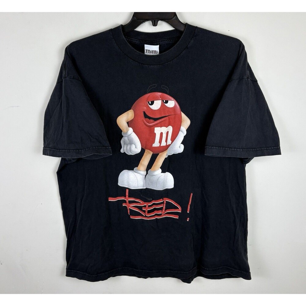 Vintage Y2K 2011 Red M&M Graphic T-Shirt / Black / Size 2XL